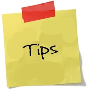 Post-it met tekst "Tips"