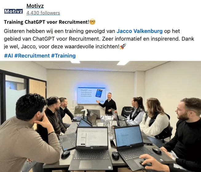Incompany trainingen voor teams