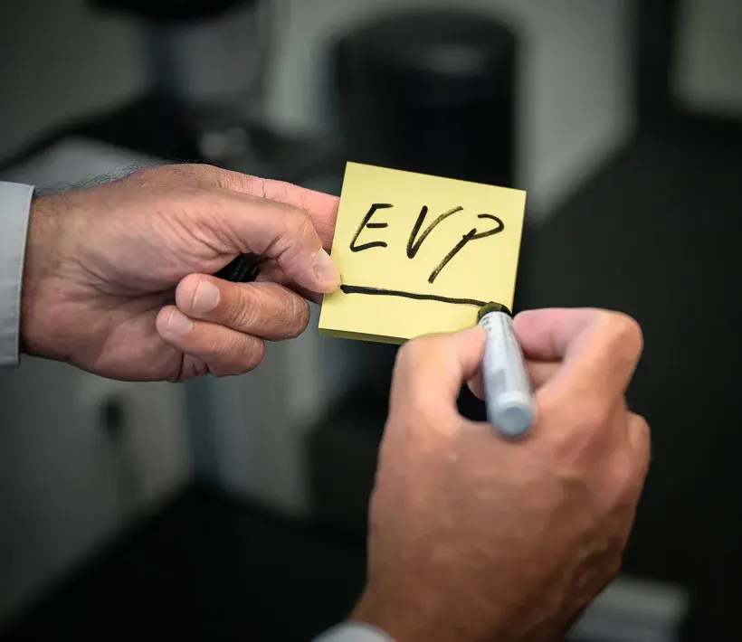 Handgeschreven tekst Employer Value Proposition (EVP)