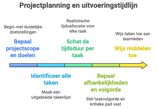 Gantt-chart opzetten stap voor stap uitgelegd in flow-diagram