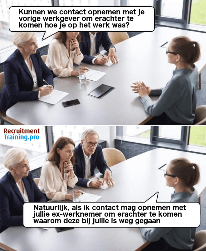 Referentiecheck toepassen tijdens sollicitatiegesprek met hiring managers en kandidaat