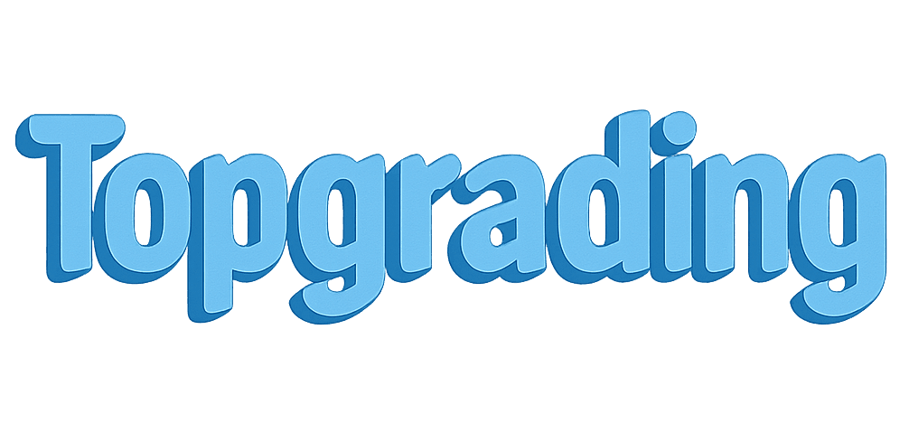 Topgrading selectiemethode voor A-spelers (tekst in blauwe 3D-letters)