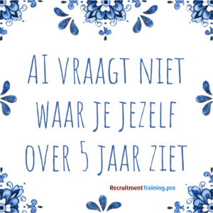 Tegeltje met quote: AI vraagt niet waar je jezelf over 5 jaar ziet